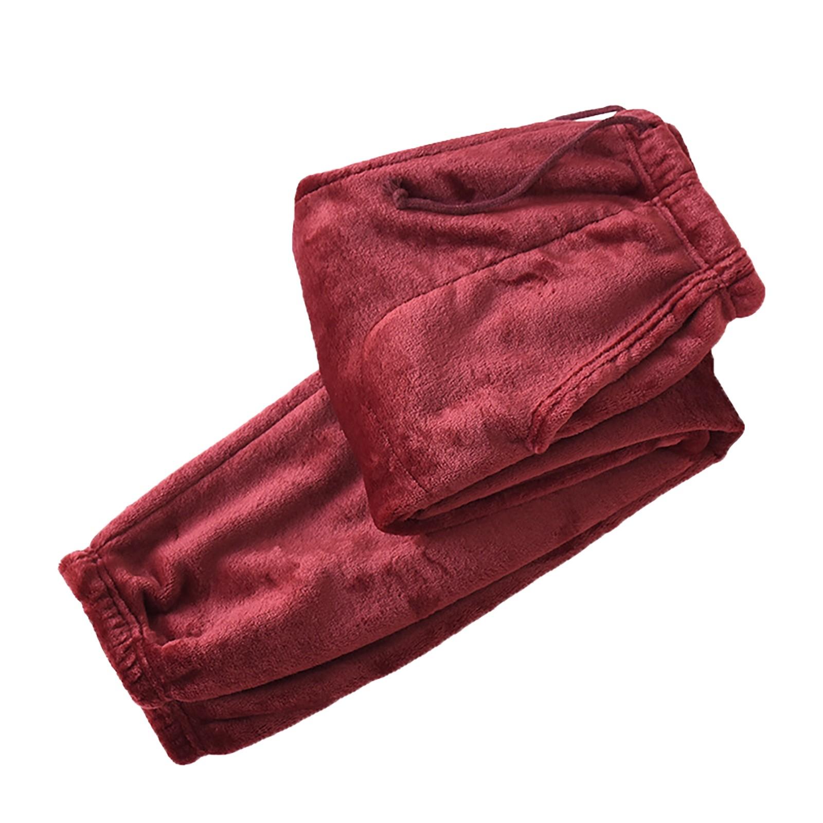 

Men s Thermal Fleece Pockets Thickened Fleece Lined Casual Sports Trousers Pajama Pants L