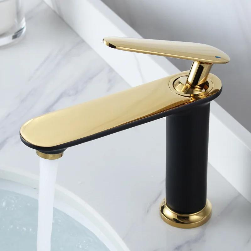 Severní Evropa Umyvadlová Baterie Horká Studená Směšovače Kohoutky Montáž na Desku Koupelnové Umyvadlové Baterie Jedna Páka Bílá Černá Zlatá