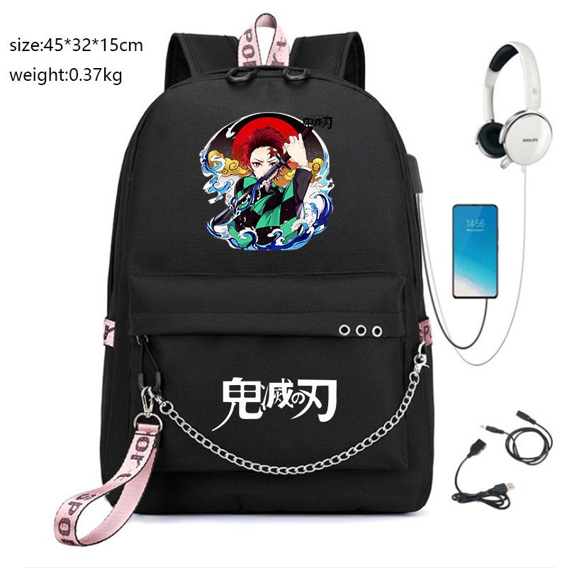 Giappone fumetti anime Demon Slayer Zaino Oxford di Alta Qualità Grande Capacità Borsa a Spalla per Studenti 0012