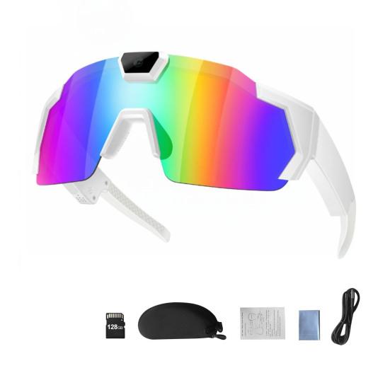 POV Glasses with Memory Card 4K Smart Baseball Sunglasses with Camera Photos Audios Videos Recording Lightweight Men Women Camera Wearable Eyewear