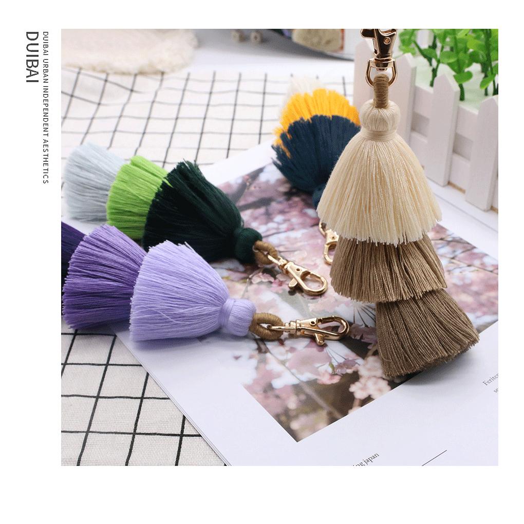 Vintage Töne Pompon Quaste Anhänger Weich und Bequem DIY Zubehör Baumwollquastenanhänger