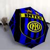 Inter Milan logo Print Automatic Umbrella, 8 Rib Iron Frame, Plastic Handle, Suitable for Outdoor Travel &Daily , Ideal Gift