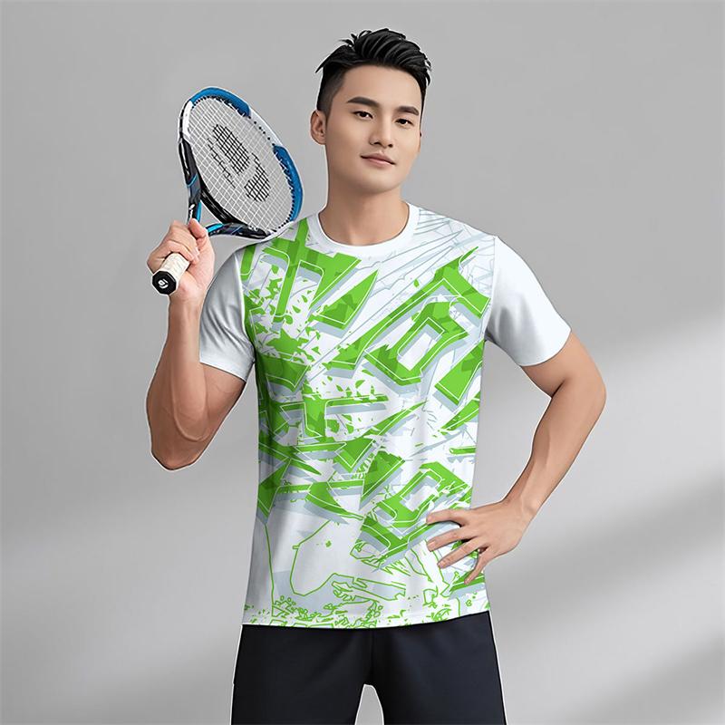 Men's Quick Drying Short Sleeve Sports T Shirt Fitness Running Tennis Sportswear T-shirts Summer Trendy Outdoor Breathable Tees