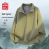 MINISO Men's Fleece-Lined Half-Zip Stand Collar Sweatshirt