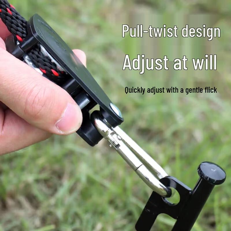 Outdoor Camping Tent Rope Tightener with Metal Pulley