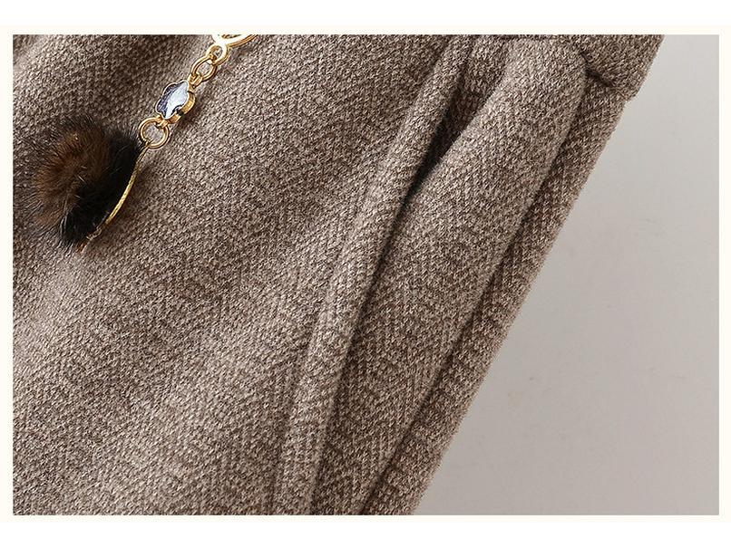 Mom’s Fleece-Lined Wool Pants - Warm, Thickened Flannel for Elderly, Straight-Leg Style, Perfect for Autumn & Winter