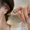 Large Retro 925 Pearl Earrings with Niche Ear Buckles for Women