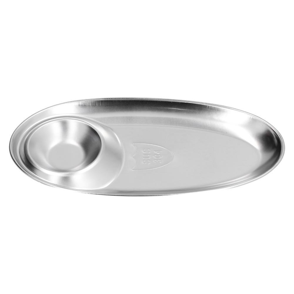 

Rustless Fries Tray Oval Shape Dumpling Dish Reusable Divided Tray Fast Food Use S