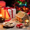 10 st pepparkakshus kakformar set Rostfritt stål 3D julhus Fondant Kex Chokladform Bakningstillbehör