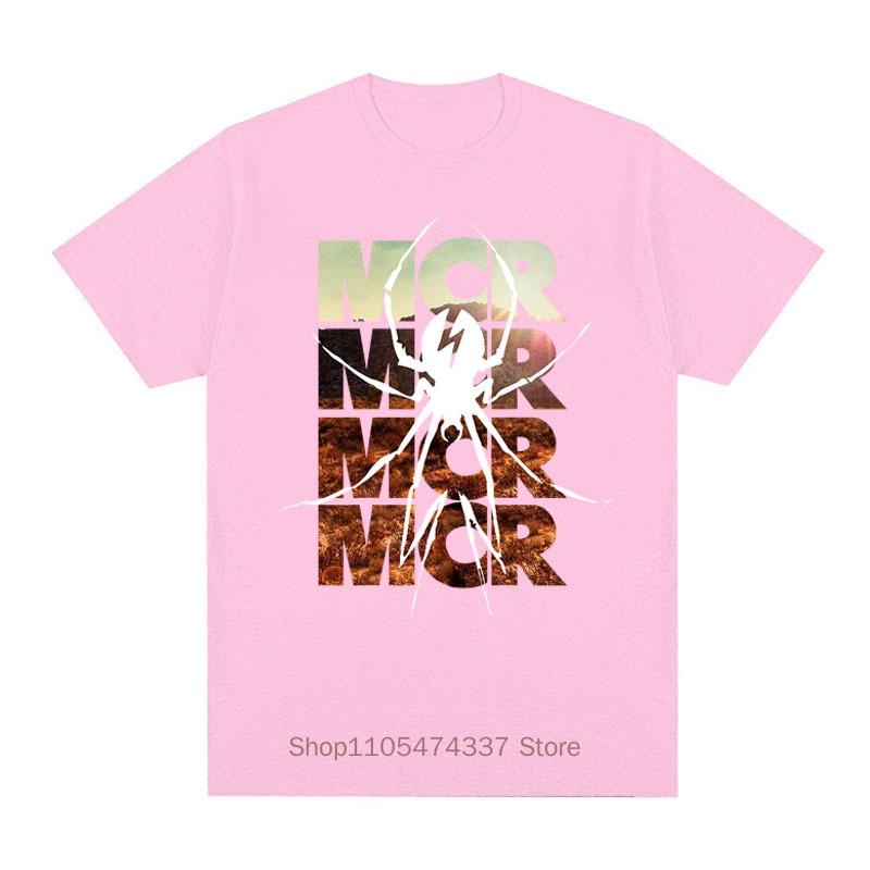 My Chemical Romance Retro Print T-Shirts Sommer Damen Herren Lässig Mode Locker Streetwear Hip Hop Oberteile Rundhals Kurzarm T-Shirts XL pink