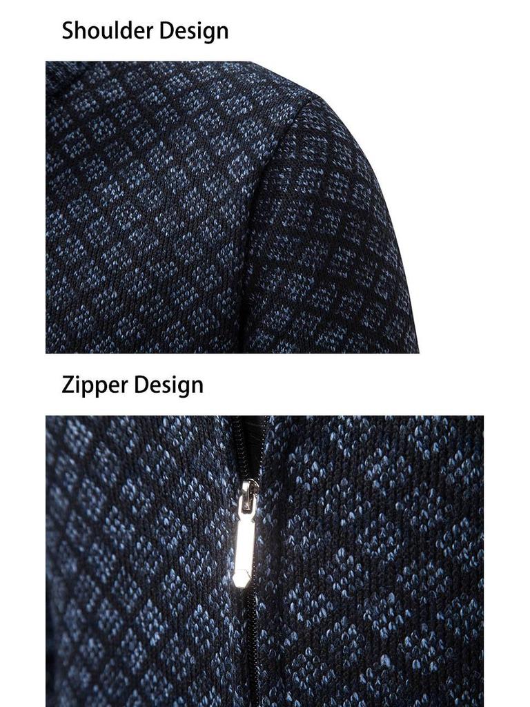 Xiyin Exklusiver Herren-Strickcardigan mit Stehkragen - Trendige Herbst/Winter Koreanischer Stil Pulloverjacke