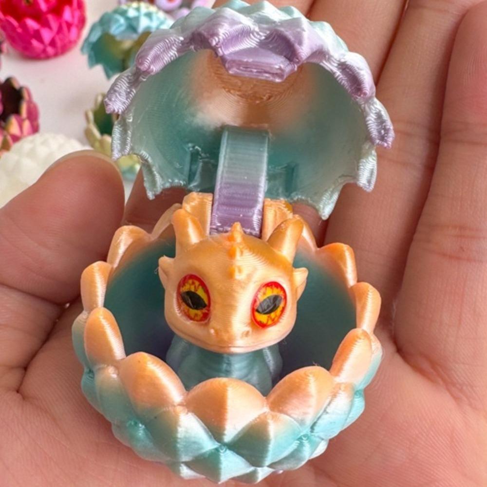 Neues 3D-gedrucktes Dracheneier Kreatives buntes Dracheneier-Modell Spielzeug Sammlerstück Niedliches Drachenbaby Anime-Figuren Statue Partygeschenke