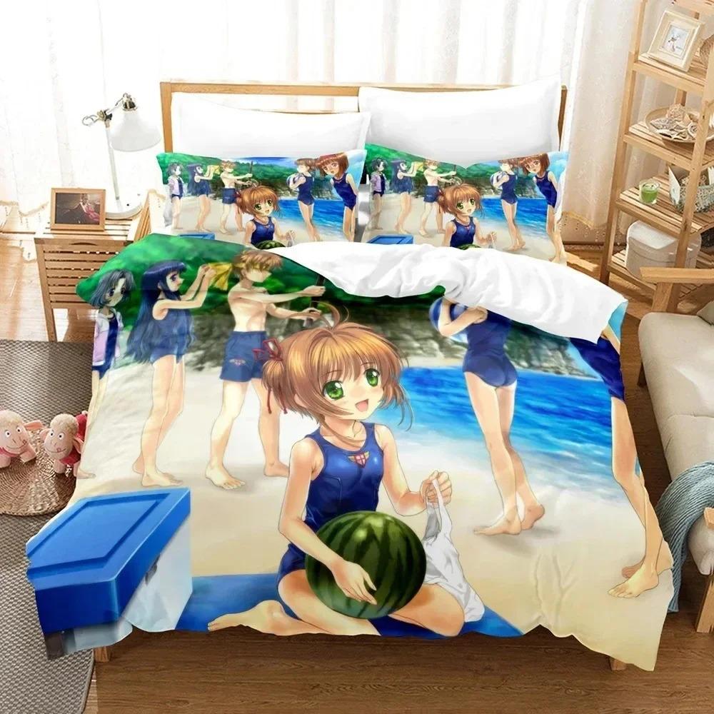 Comforter 3D Print Anime Card Captor Sakura Bedding Set Boys Girls Twin Queen Size Bed Kids Adult Home Textile
