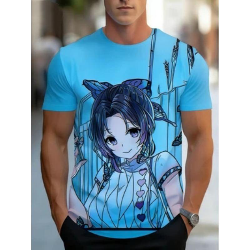 Men's soft and breathable anime T-shirt - casual short-sleeved crew neck shirt, the first choice of anime clothing for teenagers
