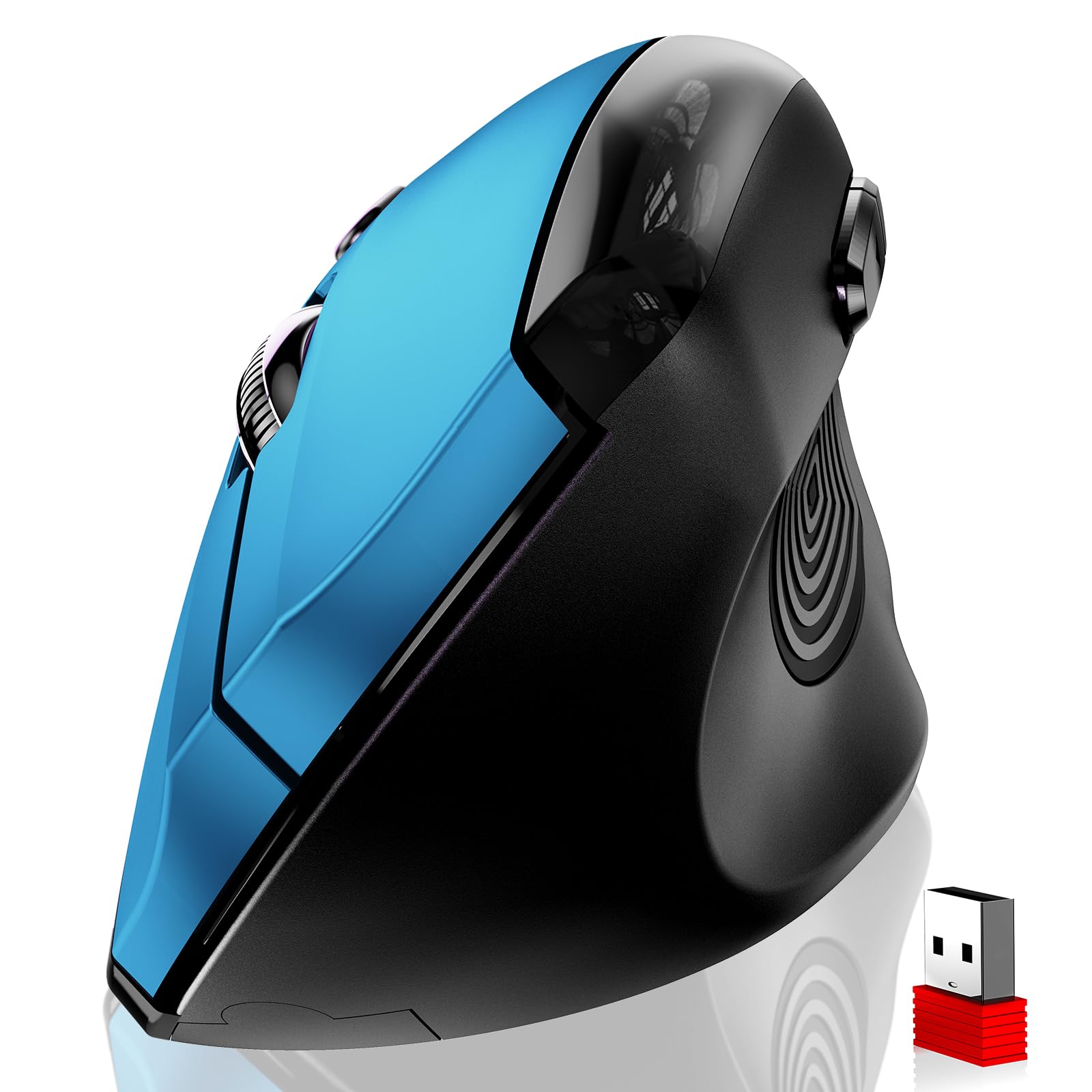

memzuoix Ergonomic Mouse Wireless Large Vertical Mouse Optical Cordless Mouse Ergonomic Computer Mouse for Desktop Blue Wireless Mouse Mouse, 2.4G