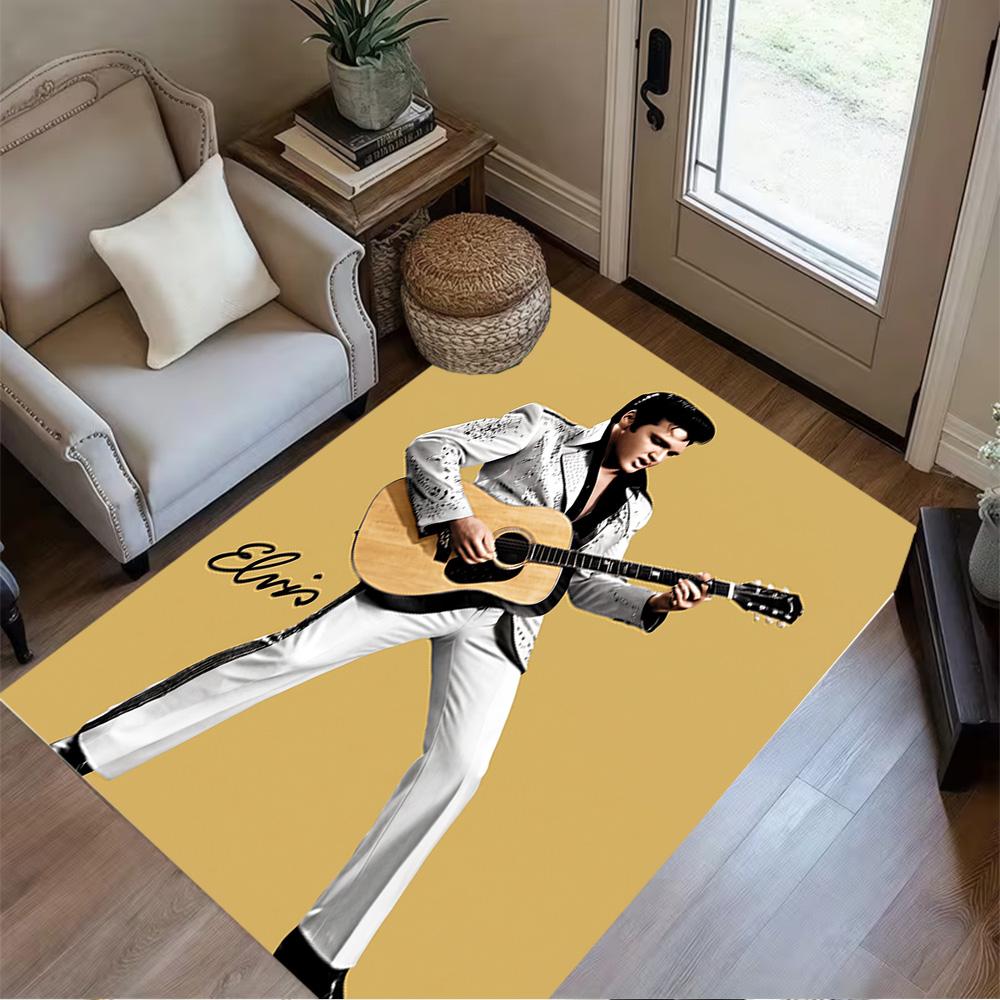 Elvis Presley Performance Teppich Büro Teppich Perfekt für Arbeitszimmer Spielzimmer Raum dekorieren Eingangsbereich Rutschfester Teppich Büros dekorieren