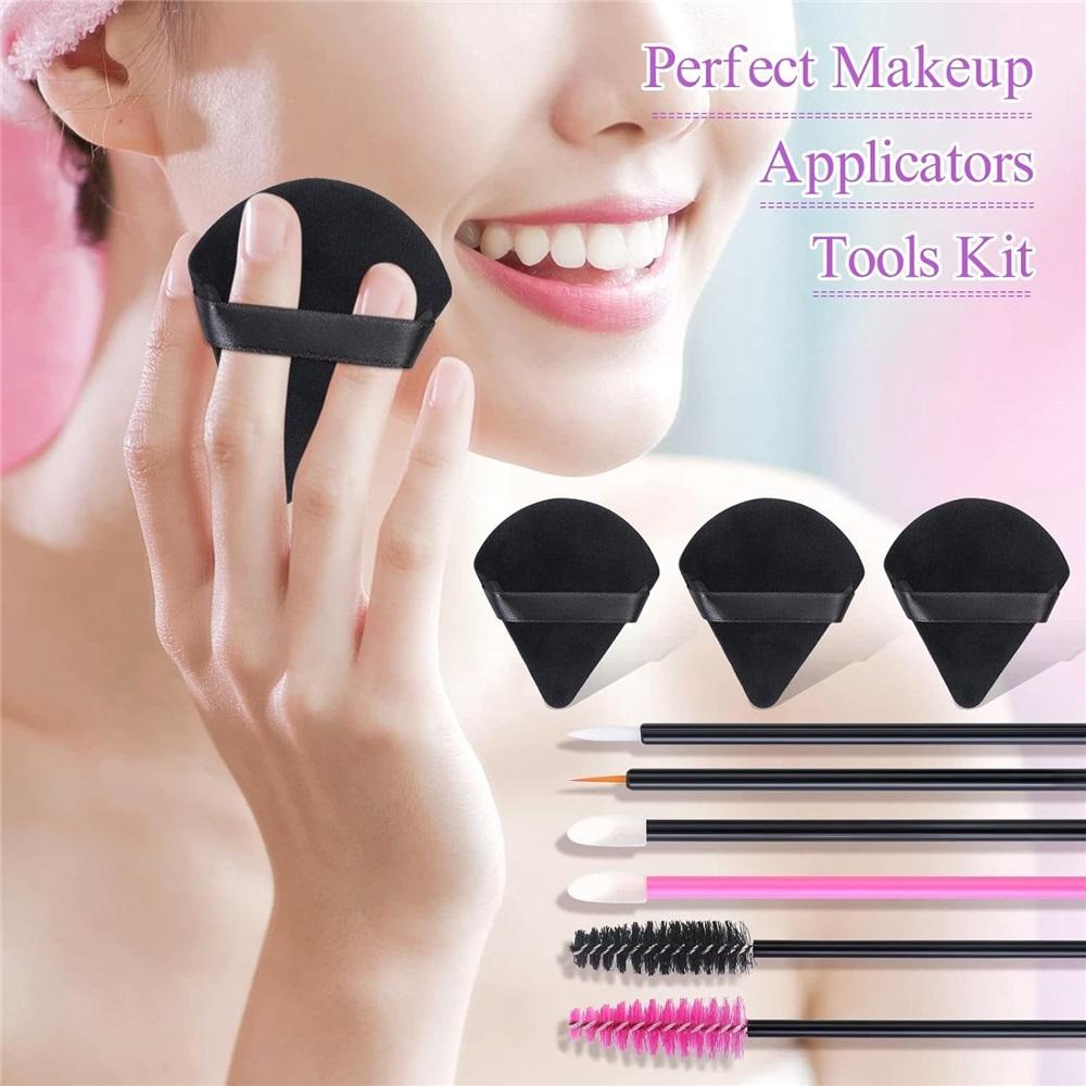 228-piece makeup tool set, including triangular powder puffs, mascara brushes, lip applicators, eyeliner brushes - disposable items