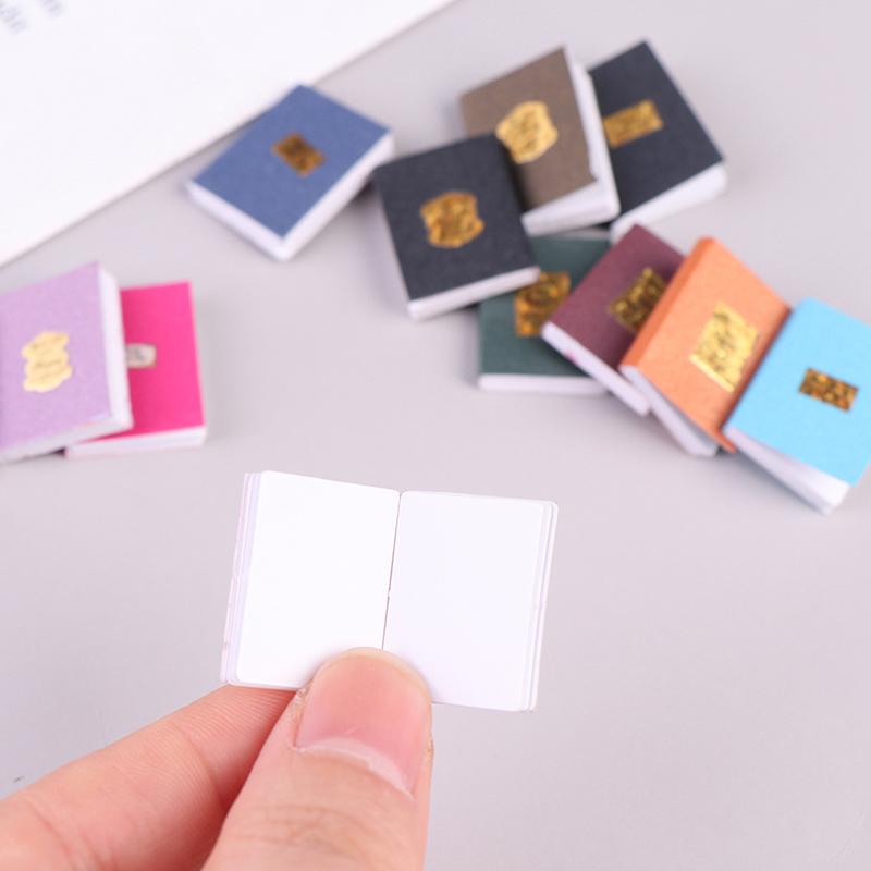 12Pcs/Conjunto 1:12 Modelo de livro em miniatura para casa de bonecas Caderno Decoração para estudo de casa de bonecas
