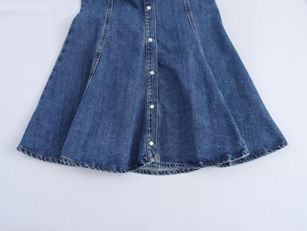 2025 Spring Women's European & American Style Denim Mini Dress