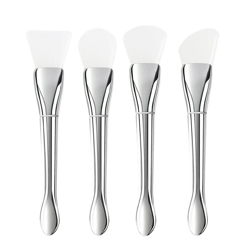 New Silicone Facial Mask Brush Soft Head with Scraper Integrated Dual-use Mud Film Brush DIY Film Adjusting Beauty Tool Beauty
