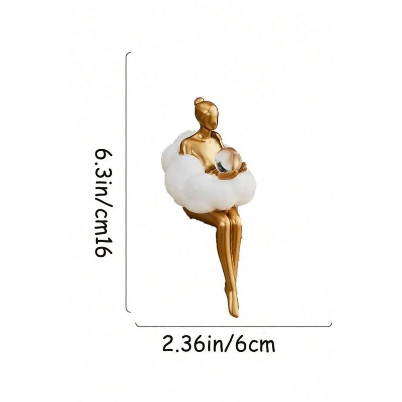 

1pc Creative cloud girl holding ball ornaments living room character decorations TV cabinets home foyer crafts