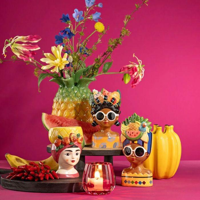 Vase ananas en céramique 15x21x15cm