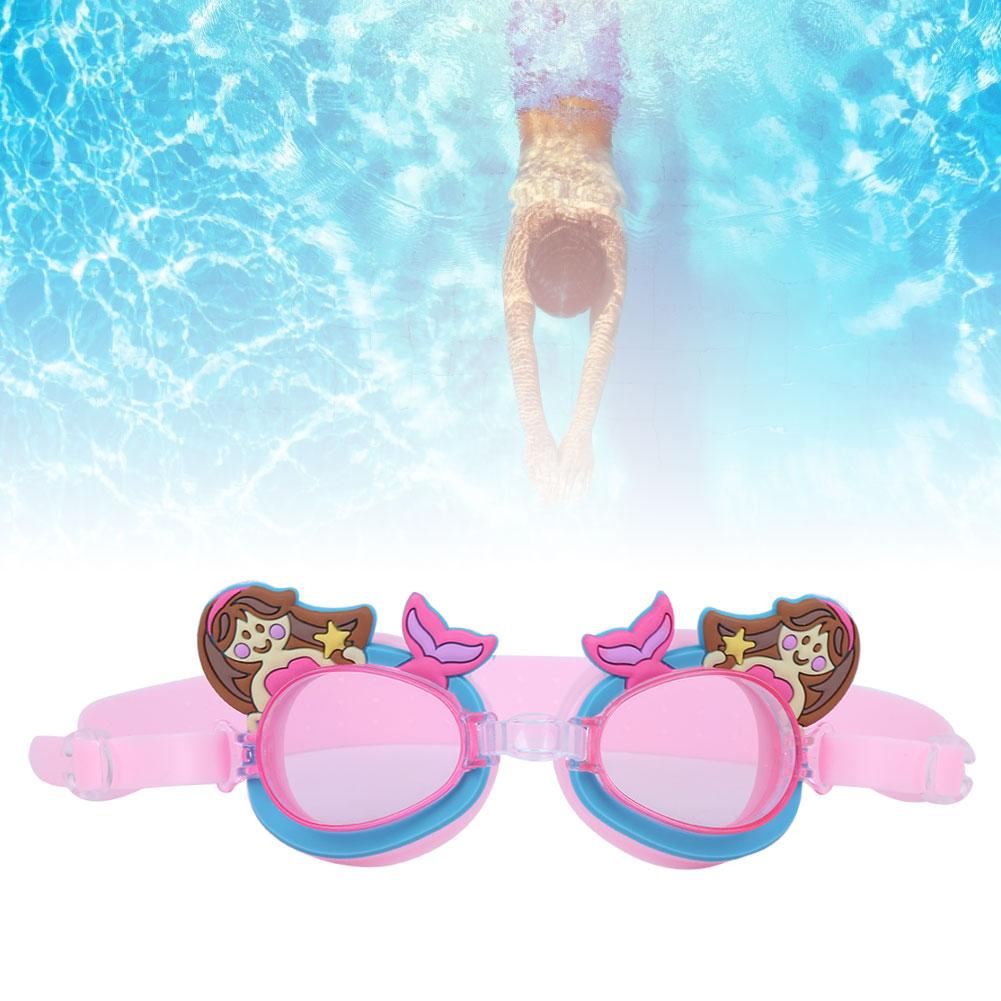 Children Waterproof Swimming Goggles Cute Cartoon Anti Fog Kid Swimming Glasses(Sea Maid )