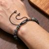 European and American exaggerated sparkling stone volcanic stone beaded necklace male hip-hop niche design male black gallstone long necklace