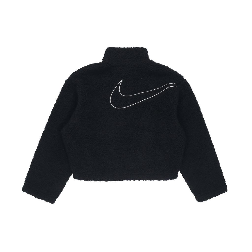 Nike Logo Print Solid Color Loose Short Embroidered Jacket Women Jackets Black DM1764-010