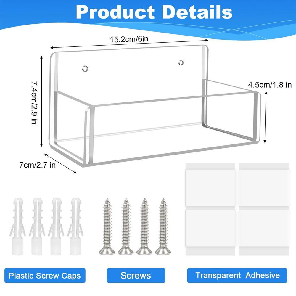 

Настенная акриловая полка для специй, прозрачный акрил, 2 штуки, органайзер для хранения, для квартиры, кухонного пространства, шкафа