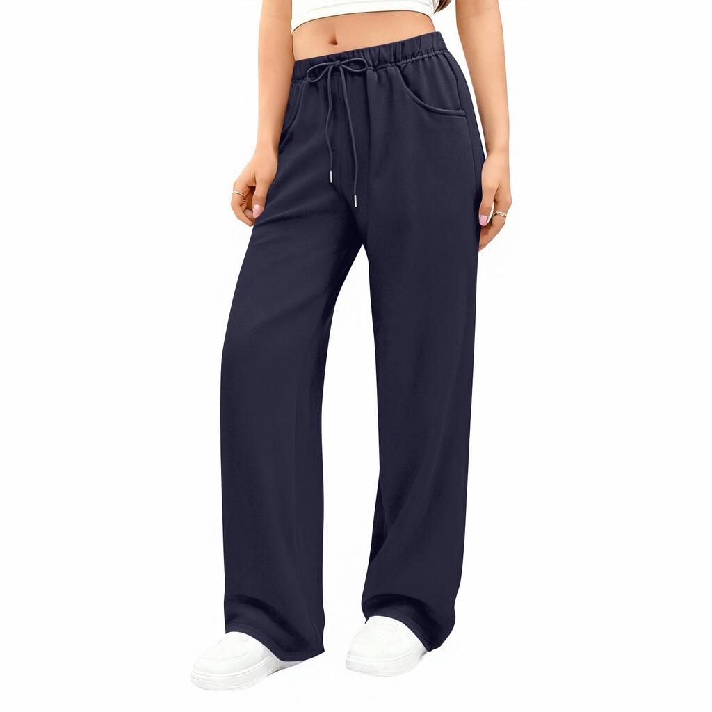 Women's Wide-leg Athletic Pants, Loose Straight-leg Casual Pants, Athletic Jogging Pants