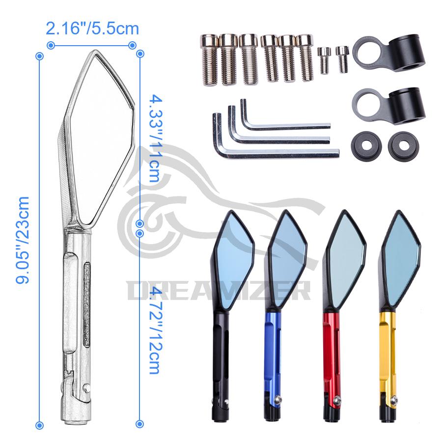 8MM 10MM Universal Rear View Mirror Reflector Adjustable Rotatable Handlebar Side Mirror for Honda Yamaha Bicycle