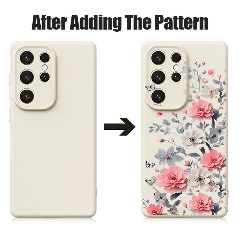 INS Floral Pattern Case For Samsung Galaxy S26 S25 Ultra S24 Plus S23 S22 Ultra Magnetic For Magsafe Liquid Silicone Cover