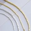 S925 Sterling Silver Crushed Square Bead Spacer for DIY Jewelry