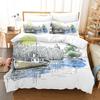 Sailboat Print Duvet Cover and Pillowcase, 2/3Pcs Nautical Bedding Set for Bedroom Decor, Perfect Housewarming Gift