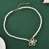 Fritillary Pearl Necklace Women'S 2024 Collarbone Chain Light Luxury High-End Niche Sweater Chain Neck Chain Summer