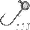 50pcs Fishing Jig Head Hooks Round Ball Jig Heads Kit, 1/6 Oz 1/4 Oz 1/8 Oz 1/2 Oz Fishing Jigs Head with Barb Sharp Fishing Hooks for Saltwater