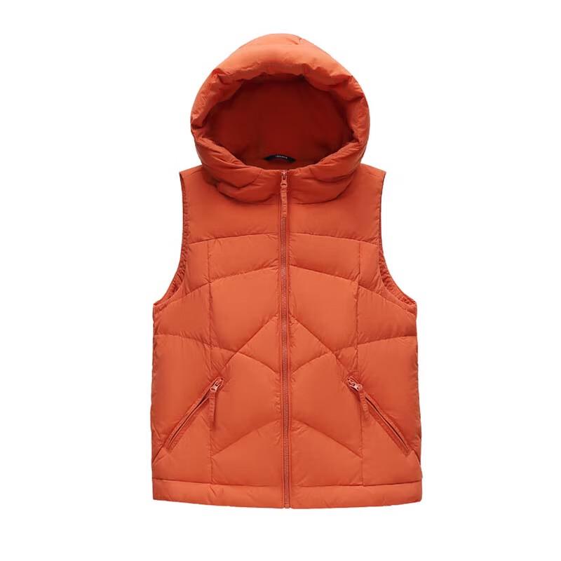 Snowflying Women's Short Hooded Down Vest X42132604F