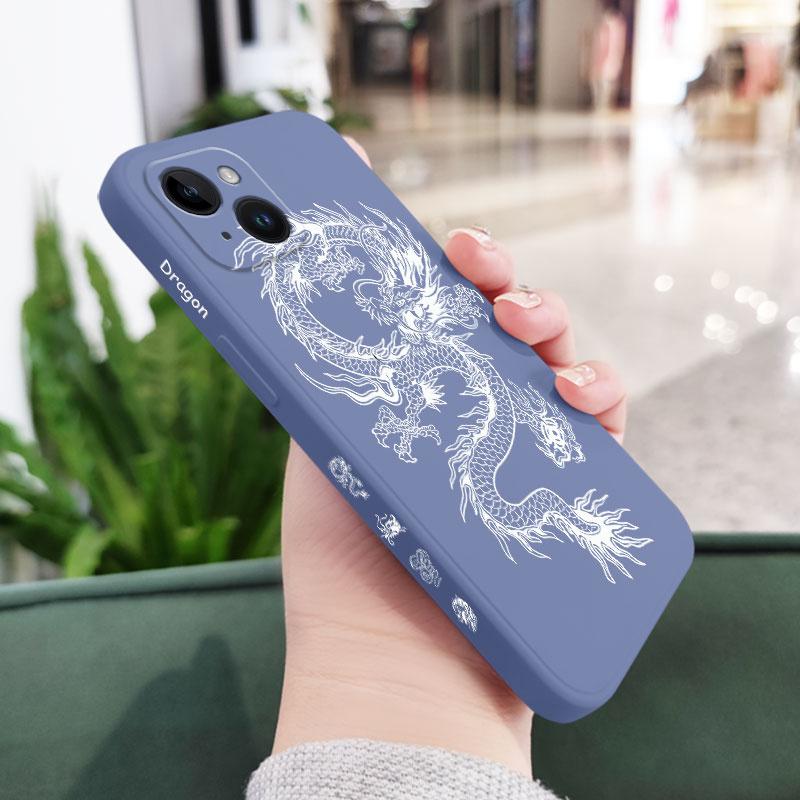 

Dragon Groaned Phone Case For iPhone 17 17 Air 16 15 14 13 12 11 X XR XS Plus Pro Max Mini Silicone Cover iPhone 16 Pro светло-синий