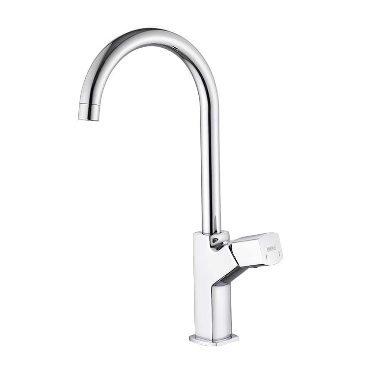 Deck Mount Sink Mixer Tap Watermark Tap Ware Chrome Kitchen Faucet With Swivel Spout (as the picture,Chrome)