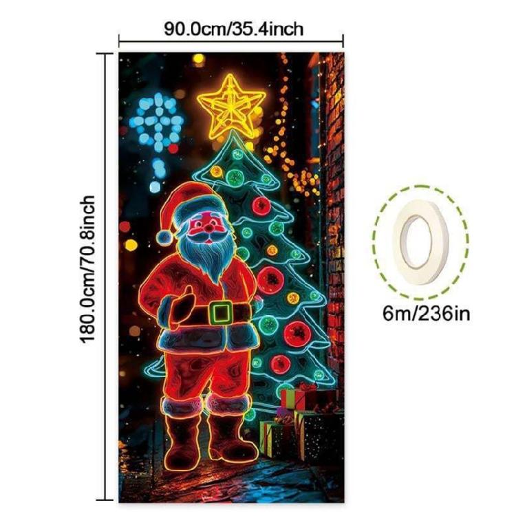 Fluorescent Efficient Door Curtain Christmas Decoration Easy Hanging Design For Indoor Outdoors Celebration
