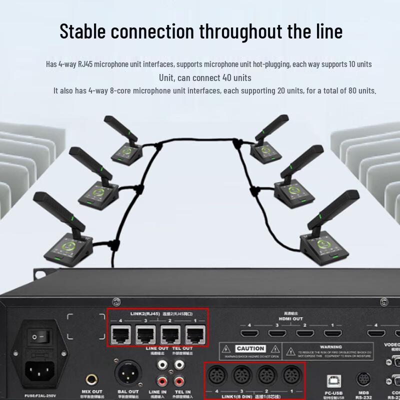 HuiDu QH-9800S Professional Wired Digital Conference System (CN Version)