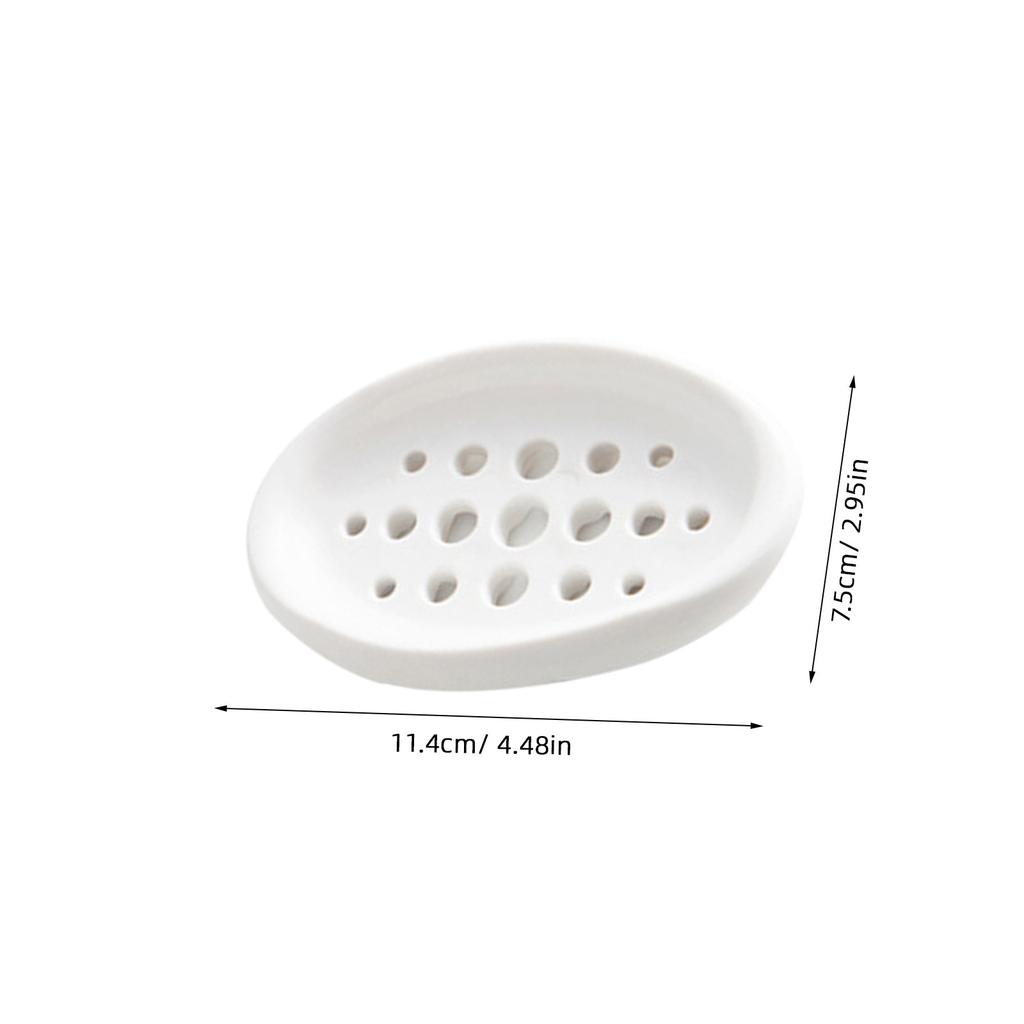Creative Oval Silicone Soap Dish Tray Blue Better Drain Design Soap Case Holder for Shower Bathroom Kitchen Counter