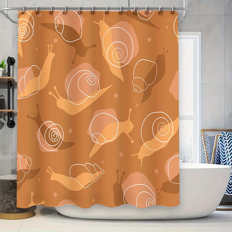 

Modern Bathroom Decor With Cute Snail Shower Curtain Design For Kids, Available In Multiple Sizes W60H190(CM)-1 Pcs