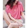 Demana Women's Short Sleeve Heart Patch T-Shirt