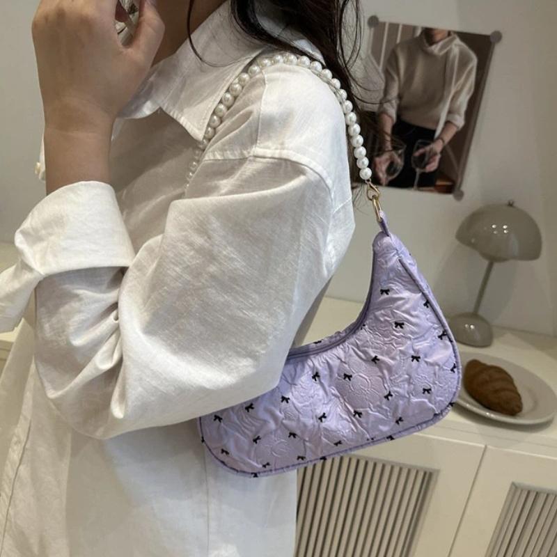 Borsa a Mano Unica con Fiocco Pieghettato Elegante Versatile Borsa a Spalla/Sottobraccio Per Donna