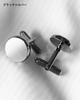Tabarat Round Tapered Made in Brass Cufflinks, Cuffs, Men's Gift, Japan, (Black Silver)
