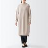 MUJI Women's Mid-Gauge Wool Mock Neck Dress, Sand Beige, Size M (BAJ11A2A)