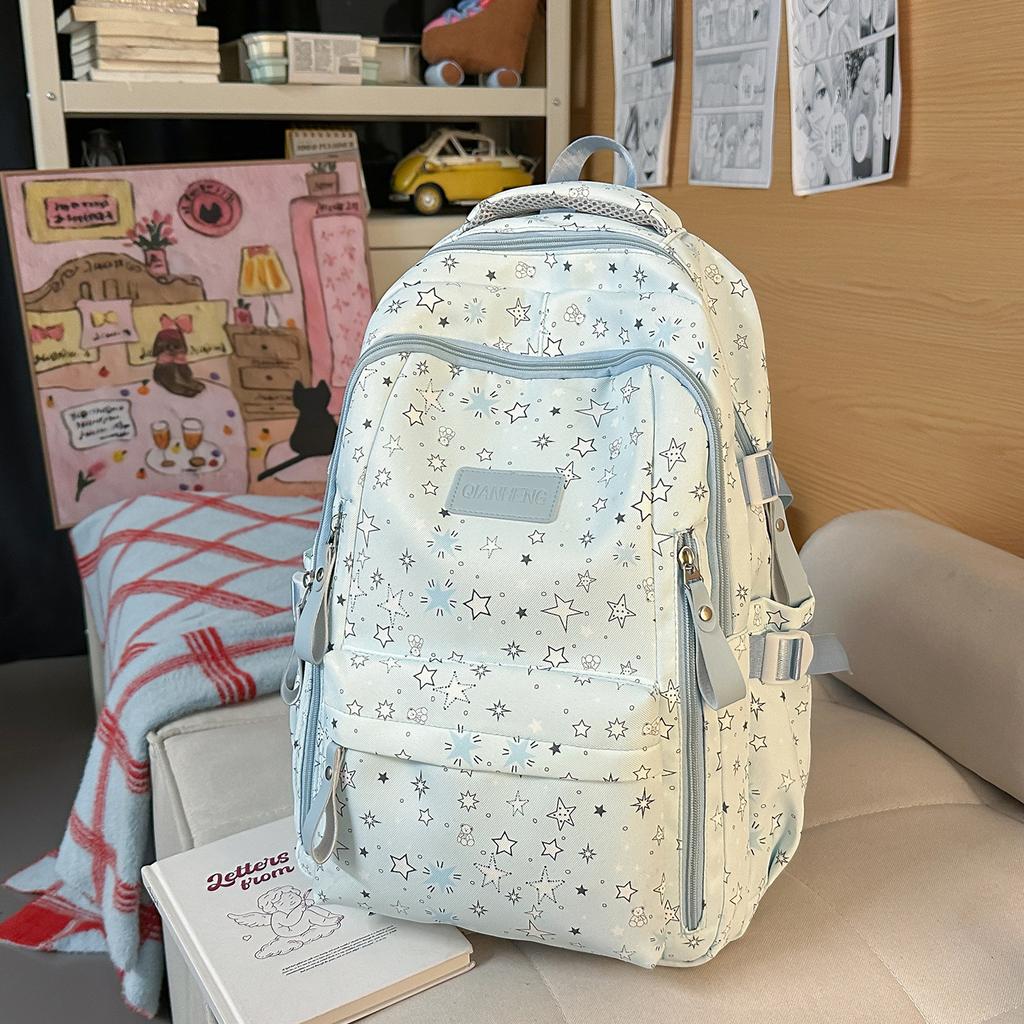 Schoolbag Student Schoolbag Ins Sweet Star Backpack Junior High School Student Casual Backpack Junior High School Women High Value Storage