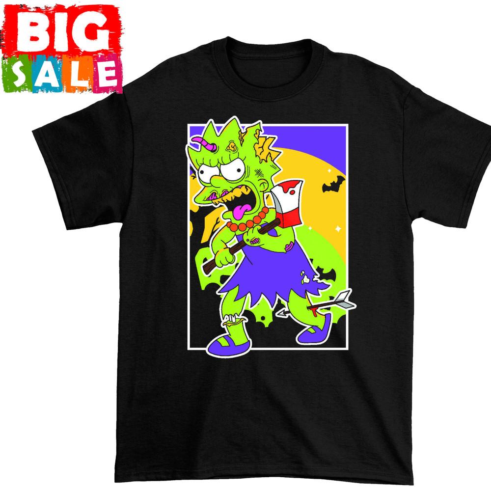 Хэллоуин Лиза СИМПСОНЫ унисекс S-234XL Подарок семье Черная футболка D1181 Унисекс футболка XXXXL